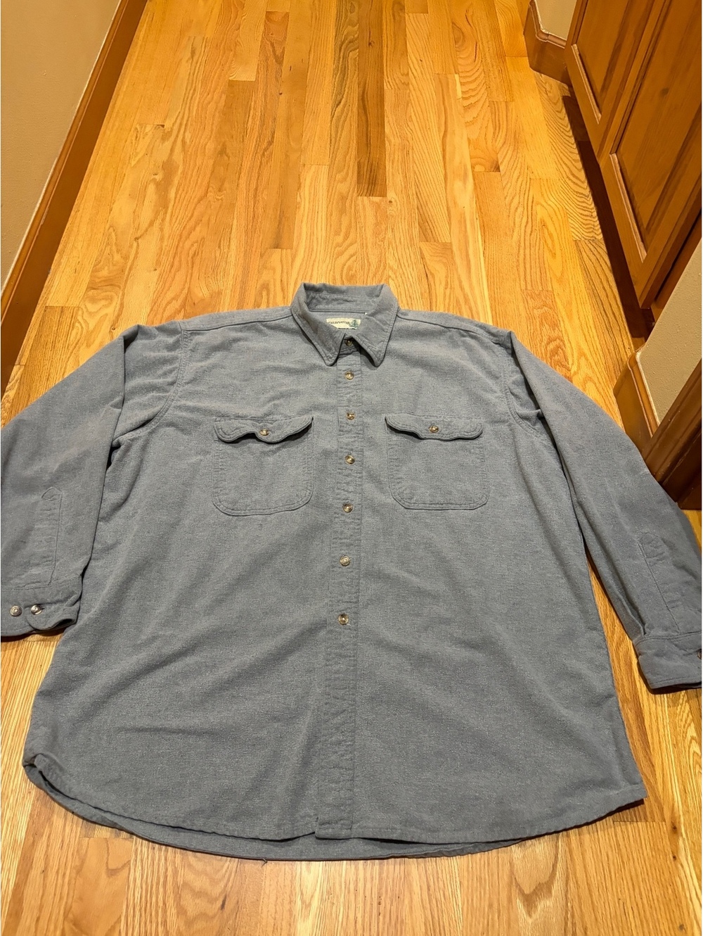 Men's vintage Fieldmaster heavyweight chamois flannel shirt XXL grey pockets